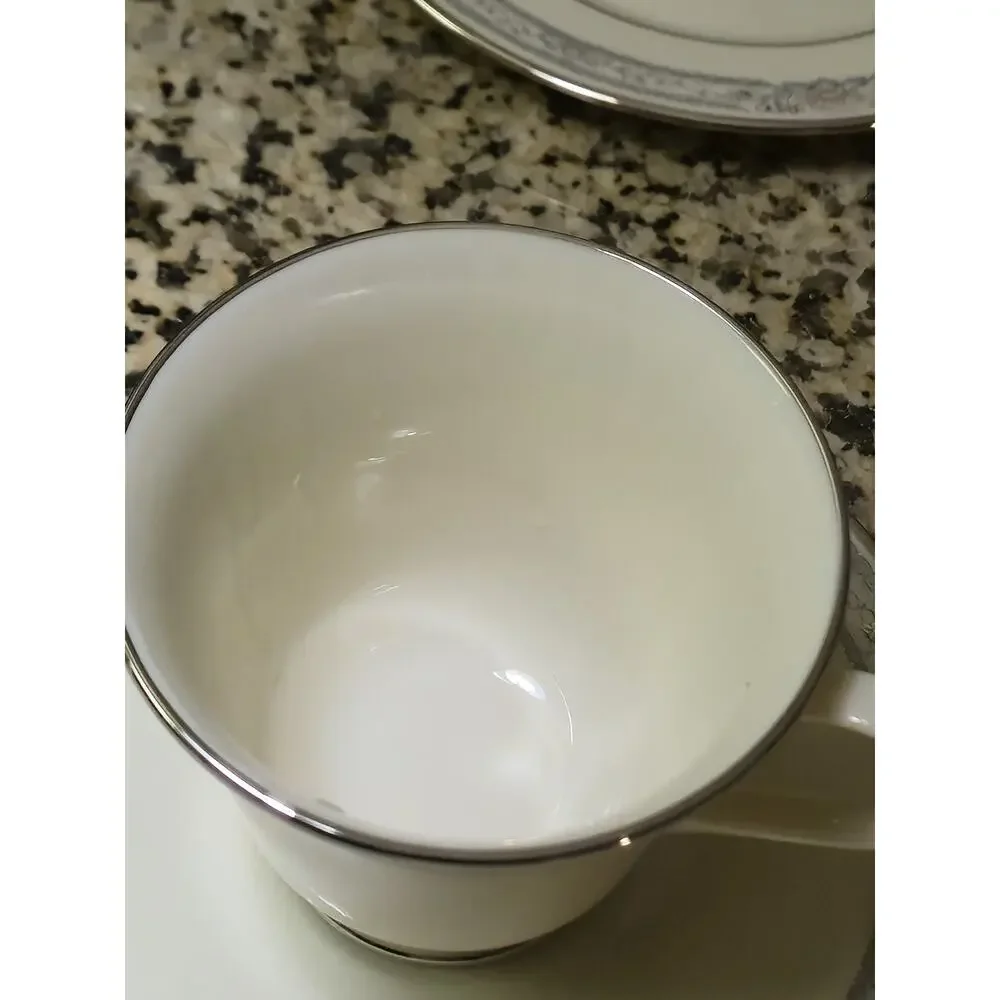 SET OF 4 LENOX CHARLESTON CUPS & SAUCERS, EXCELLENT CONDITION